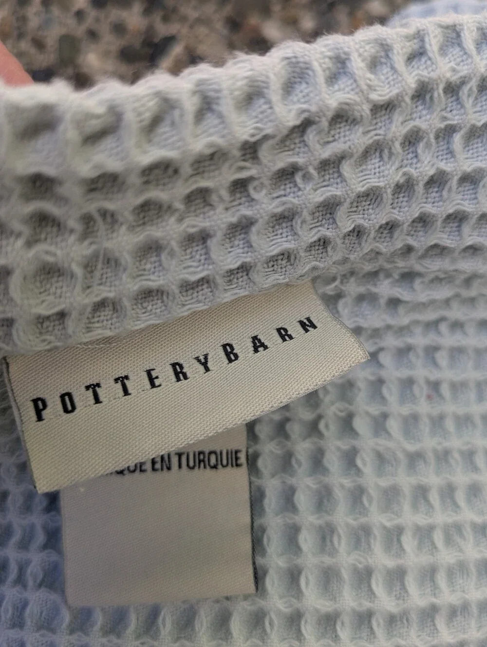 Pottery Barn Light Blue Cotton Waffle Knit 72